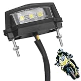 CAISYE 1 Stück Motorrad Kennzeichenleuchte, 12V Universal LED Rücklicht Lampe, Wasserdicht und Superhell, Einfache Installation, Weißes Licht, Geeignet für Motorräder, ATVs, Mopeds
