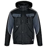 BWOLF BRAVER Arbeitsjacke Herren Winter Herren Winter Winddichte Winterjacke Arbeitsjacke Warme mit Kapuze Outdoor Jacken für Männer (Schwarz, L)
