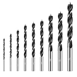 FTXanty Holzbohrer Set 9tlg Professional Spiralbohrer 3-12 mm HSS Bohrer für Holz Sperrholz Kunststoff Holzspiralbohrer für Bohrschrauber Bohrständer Elektrische Handbohrmaschine