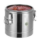 BAOCHADA Thermobehälter Edelstahl 10L Thermoschüssel mit Deckel, Gummiring und Spannverschluss, Warmhaltebehälter Thermobox für Restaurants, Kantinen, Hotels, Hausküchen, Silber, 10L