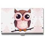 WAFICAC Niedlicher Eulen-Kartenhalter, Unisex, farbige Visitenkartenbox, magnetisches Reiseetui, tragbare Visitenkartenhülle, geeignet für Geschäftsleute und Büros