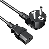1.5 M Kaltgerätekabel PC Stromkabel Netzkabel Power Cable für Computer Monitor Bildschirm LG Vizio TV Epson Drucker Beamer ION Pathfinder Guitar Amp Sprecher IEC C13 Buchse Kaltgerätebuchse Schwarz