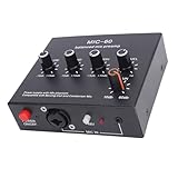Cuifati Mikrofonvorverstärker, Symmetrischer 48-V-Power-XLR-Mikrofonverstärker mit Mehrkanal-Konnektivität, für Heim- und Professionelle Studios, Gesangsaufnahmen, Podcasts