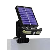 Generisch Solarleuchten | Wasserdichte Klemm Solar Außenleuchte Mit Bewegungsmelder,Gartenbeleuchtung Flutlicht laterne Für Pool Camping Rasen Hof Terrasse Wohnung Balkon