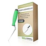 ToolSpace Stoßfugenkelle Schmal Rostfreie 6 mm Fugenkelle Edelstahl Fugeisen Fugen Mörtel Joint Trowel Putzkelle Schmal Ergonomisch Griff Renovierung Maurerarbeiten BAU Reparatur Fugkelle Made in EU