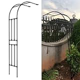 Robuste Metall-Gartenlaube – Wandmontage, Hochzeitsbogen-Spalier für Kletterpflanzen, stabiler Pergola-Ständer, 1,2 m x 3,5 m x 2,1 m, Stahlstützbogen
