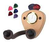 Generchin Gitarren-Wandhalterung mit Luftfeuchtigkeitsüberwachung, Gitarren-Aufhängehaken für Akustik-, Ukulele- und Bassgitarren mit 5 Plektren