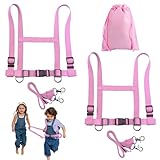 2 Stück Pferdeleine Zum Spielen Für Kinder, Rosa Verstellbares Pferdeleine, Pferdegeschirr Für Kinder Zum Spielen, Pferde Spielleine für Skifahren Rollenspie