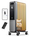 Dreo Ölradiator Energiesparend 2000W, Mobile Elektroheizung 9 Rippen mit Fernbedienung, 3 Heizstufen, 4 Modus, 24h Timer, Überhitzungs-Kippschutz, Radiatoren Elektrisch Heizung mit Thermostat, OH310