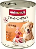 animonda GranCarno Junior mit Pute (6 x 800 g), Welpenfutter für Jungtiere, Nassfutter für Hunde mit 100% frischen, fleischlichen Zutaten, Hundefutter ohne Getreide