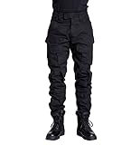 YuanDian Herren Taktisch Camouflage Hose Militär Outdoor Multi-Taschen Atmungsaktiv Wasserdicht Armee Kampf Camo Trekking Jagd Wandern Camping Cargo Arbeit Hose Schwarz 32