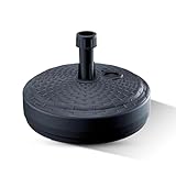 GARDENIX Sonnenschirmständer Rund Anthrazit Rattanoptik aus Kunststoff befüllbar mit Sand, Wasser, Kies zu Garten, Strand, Terrasse -Sonnenschirm Schirmhalter Schirmständer Schirmständer Ständer