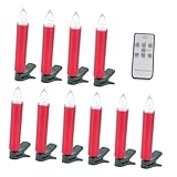 HOMSFOU Elektronisches Kerzenlicht Flammenlose Kerzen Flackernde Dekoration Kerzenlichter Kerzenlichtlampe Weihnachtsdekor Kerzenlampe Für Weihnachten LED Kerzenlampe Roter