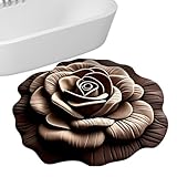 Ghjkldha Non Slip Bathroom Rug, 3D Floral Anti Skid Bath Room Shower Mat, Reusable Entrance Pad, Decorative Toilet Mat for Home Bedroom Kitchen Living Room Indoor Use