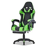 Walden Gaming Stuhl ergonomisch Office Chair bürostühle Gaming Chair Rückenlehne Sitzhöhe verstellbar Drehstuhl Racing Office Computer Ergonomic Video Game Chair (GRÜN)