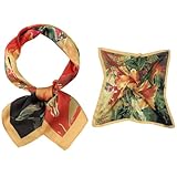 Traziewell Kleiner Satin-Schal für Damen, seidiges Gefühl, quadratischer Schal, Halstuch, Kopfbedeckung, weicher quadratischer Schal, Kopfhaar, Bandanas für Damen und Mädchen, SCF019, Scf01910, 21 x