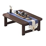 Niedriger Kaffeetisch im japanischen Stil, Tatami, faltbar, Massivholz, für Kaffee, Zen, Tee, multifunktionaler Fensterbanktisch, für Wohnzimmer, Schlafzimmer, 80 x 48 x 30 cm (braun, 70 x 4