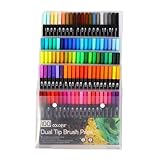 ZHAPEG Pinselstift, 36/48/60/72/100 Farben, doppelseitiges Pinselstift-Set, Filzstift, Aquarellstift für Malbücher