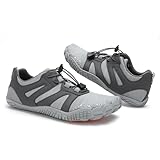 Sommer-Barfußschuhe für Herren und Damen, schnell trocknend, leicht, Wasserschuhe mit breiter Zehenbox, bequem für Strand, Schwimmen, Wanderwege und Laufen, 706 Grau, 37.5 EU