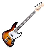 Rocktile Fatboy II SB E-Bass Sunburst - Jazz-Style E-Bass - 2 Single Coil Tonabnehmer - Korpus: Linde - Griffbrett: Palisander - Mensur: 34' Longscale - Sunburst