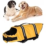 Cryfokt Haustier-Schwimmweste, Tragbare Reflektierende Netz-Hundeschwimmweste Zum Bootfahren, Strandschwimmen, Blaues Oxford-Gewebe (M)