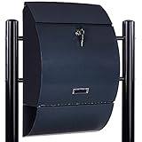 STILISTA® Hochwertiger Standbriefkasten mit Zeitungsfach mit Pulverbeschichtung, Verschiedene Designs