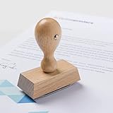 Holzstempel mit Wunschtext personalisieren, individueller Stempel als Namensstempel, Adressstempel, Firmenstempel & Co zu verwenden (50 x 30 mm | 5 Zeilen)