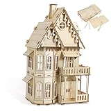Kisangel Gothic Villa Holzpuzzle Puzzle für DIY Holzmodellbau Exquisite Dekoration Robustes Material für Kreative Bastelprojekte und