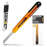 Instalguru Cuttermesser 9 mm Mini Sicherheits-Messer Abbrechmesser Kartonmesser Teppichmesser Cuttermesser Paketmesser Allzweckmesser mit 11x Ersatzklingen Abbrechklingen Sicherheitslock