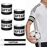 Yuanchu 4 Stück Kapitänsbinde Fussball, Verstellbare Kapitän Armbinden Multicolor Fussball Capitan Armbinden Elastic Spielführerbinde Kapitän Band für Erwachsene Junior Viele Sportarten