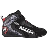 Furygan V4 Easy D3O Vented Herren Motorradschuhe, Atmungsaktiv, verstärkter Malleolus-Schutz, maximale Sicherheit-Komfort und Luftzirkulation, Black Gray, 44 EU