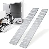 Sonnewelt Auffahrrampe x2 400KG Tragfähigkeit, Auffahrrampe für Anhänger, Verladeschiene Antirutsch Auffahrrampe Motorrad PKW Auto,Verzinkter Verladerampe，Auto Rampen 2 stück, 160 cm