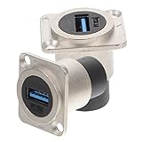 Lurrose 2 Stück USB Pass Through Connector Panel Mount Kupplung für Desktop Notebook Media Player Hochgeschwindigkeits Datenübertragung Robuste Bauweise mit Uv Kratzfestem Design