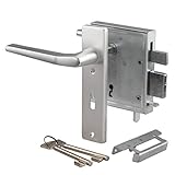 INTRA-TEC Aufschraubschloss mit hebender Falle, 2 Buntbart-Schlüsseln (Buntbart Alu, Silber)