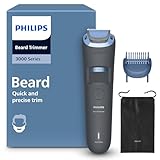 Philips Bartschneider 3000er-Serie – selbstschärfende Klingen mit abgerundeten Spitzen, 20 Längeneinstellungen, Lift&Trim-Kamm, 100% wasserdicht, Akkuanzeige, USB-Ladegerät, Modell BT3619/15