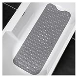 rutschfeste Badewannen-Duschmatte mit Saugnäpfen, maschinenwaschbare Badezimmermatten Abfluss, extra große Badewannenmatte, 100 x 40 cm Für Badewannen(Dark Gray)