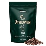 Incapto Spezialitäten-Kaffeebohnen | Single-Origin Äthiopien | Espresso 100% Arabica | Specialty Coffee 86.5 Punkte SCA | Traditionell Geröstete Bohnenkaffee | Plantage Limu, Moplaco, 1kg