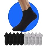 NUOZA Socken Jungen 35-38 Kurzsocken Herren Kurz Sneaker Halbsocken Damensocken Tennissocken Baumwolle Sommer Grau 10 Paar