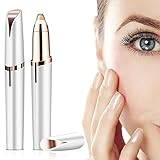 Augenbrauen Trimmer für Frauen, Trimmer Elektrisch, Tragbare Augenbrauenentfernung, Präzisions-Augenbrauentrimmer Schmerzlos für Gesicht, Augenbrauen, Lippen, Nase (Weiß)
