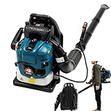 75,6cc 4Takt Benzin Laubbläser, 2.6kw Backpack Leaf Gebläse, 498ft ³/s Leichter Rückenlaubbläser, 112dB Manueller Start Gartengebläse, LuftgeküHlten Benzin Blasgerät, Laubgebläse
