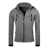 PAULGOS Herren Softshell Jacke Outdoor Funktionsjacke Freizeitjacke, Größe L, Grau meliert