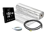 Komplett-Set Alu-Heizmatte AluPro für Laminat/Klickvinyl 140 W/m² mit Thermostat RT-50 Touchscreen (1-20m²) (1 m² - 0,5 x 2 m)