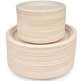 HAAGO 100 Zuckerrohr Bagasse Einwegteller, 2 Größen (50 x 26cm, 50 x 18cm) – Stabil, Biologisch Abbaubar, Umweltfreundlich & Kompostierbar