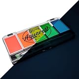 LUMENTICS Aquarellfarbe Regenbogen - Im Dunkeln leuchtende Wasserfarben mit Pinselstift - Nachleuchtende UV Tuschfarbe zum Malen