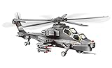 Modell WZ-10. Modell eines Kampfhubschrauber zum Bauen mit Bausteinen. Luftfahrtmodell 1:38.