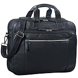 STILORD 'Nelson' Businesstasche Herren Leder 15,6 Zoll Laptoptasche Groß Aktentasche Umhängetasche aus Vintage Rindsleder, Farbe:schwarz
