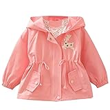 Amur Leopard Kinder Mädchen Übergangsjacke Winddichte Mantel Outdoor Windjacke mit Kapuze für Frühling und Herbst, Rosa, 92-98 (Etikettgröße: 100)