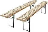 REDBEST Bierbank-Auflage, Sitzauflage Bierzeltgarnitur gepolstert 2er-Pack beige Größe 25x220 cm - strapazierstark und langlebig, bequemer Sitzkomfort, mit elastischen Bändern