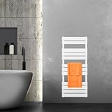 VILSTEIN Badheizkörper, Heizkörper Bad, Handtuchheizkörper Seitenanschluss & Mittelanschluss, Paneel Bad Heizkörper Flach, Paneelheizkörper Handtuchhalter, Weiß, 610W, 120x50 cm