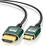 Thsucords Hyper Slim Mini HDMI auf HDMI Kabel 1M, Ultradünnes und Flexibles HDMI Mini Kabel Unterstützt 3D/4K@60Hz/18Gbps/1080P kompatibel mit Laptop, TV, Monitor, Projector
